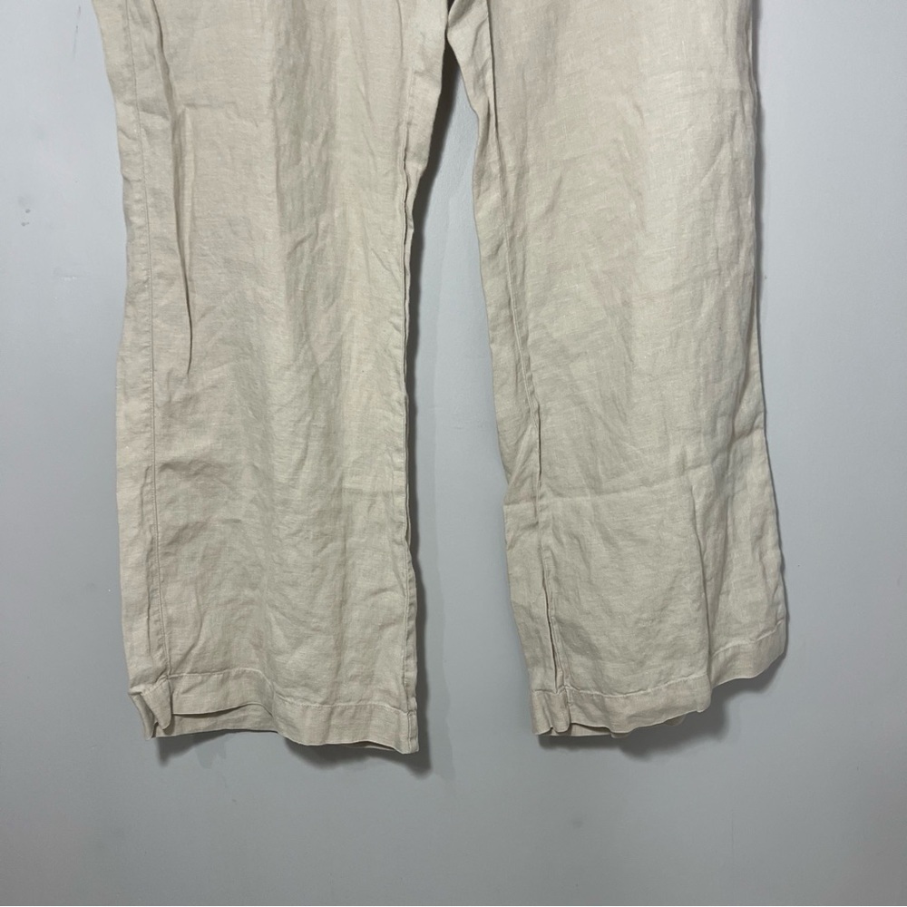 Vintage Chico's Tan Linen Pants Casual Summer Slacks Relaxed Fit Trousers Vacay - Picture 6 of 8